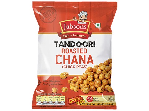Jabsons Tandoori Roasted Chana/Chickpeas - Rich In Protein & Iron, Gluten-free, 140 g