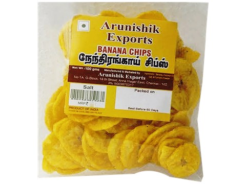 Arunishik Banana Chips - Salt, Crispy & Crunchy, 100 g