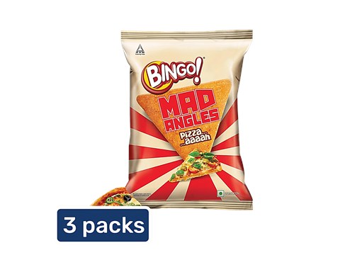Bingo! Mad Angles Pizza-aaaah Triangle Chips, 3 x 60 g