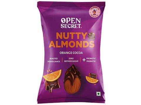 Open Secret Nutty Almonds - With Zero Refined Sugar, Orange Cocoa Flavour, 23 g