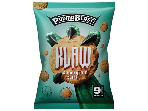 Klaw Pundina Blast Supergrain Puffs - Baked Not Fried, Made With Olive Oil, 50 g