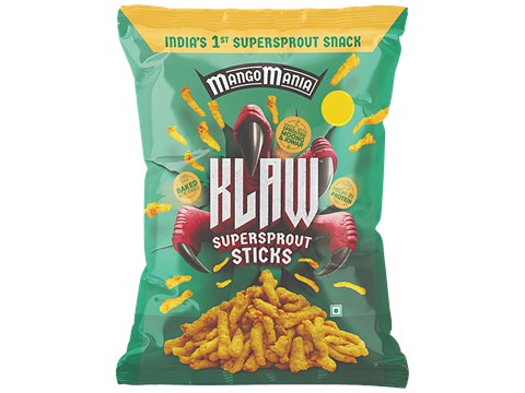 Klaw Mango Mania Sprouted Moong & Jowar Sticks - Baked, 40 g