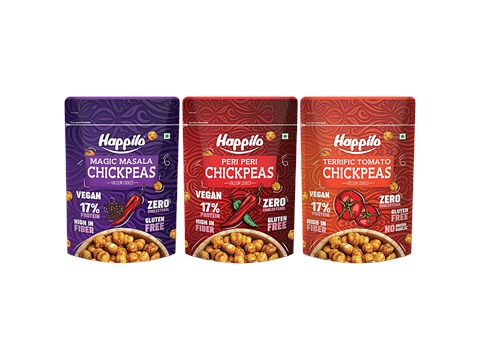 Happilo Chickpeas - Magic Masala, Peri Peri & Terrific Tomato, 110 g