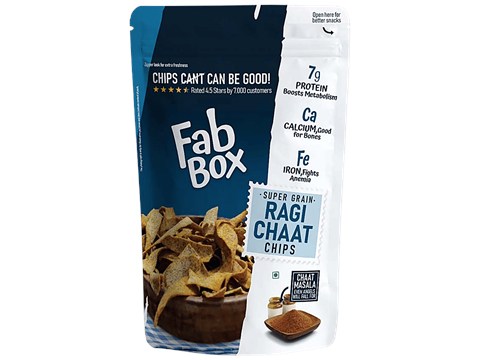 Fabbox Ragi Chaat Chips - Healthy Guilt-Free Protein Snack, Weight Management, 78 g