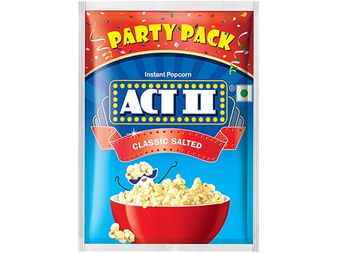 ACT II Classic Salted Instant Popcorn - Party Pack, 150 g