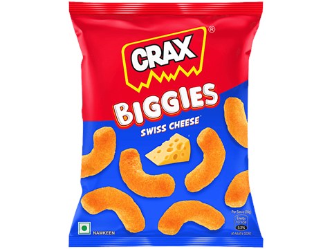Crax Biggies Swiss Cheese Puffs, 65 g