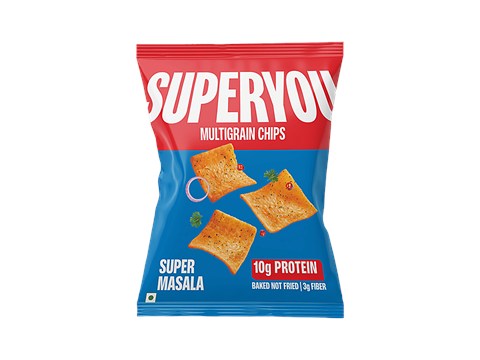 Superyou Super Masala 10g Protein Multigrain Chips, 40 g