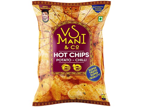 Vs Mani & Co. Potato-Chilli Hot Chips, 65 g