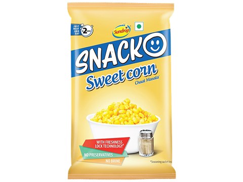 Sundrop Snacko Chaat Masala Sweet Corn, 121 g