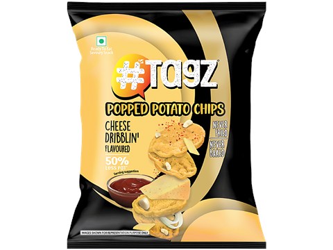 tagz Cheese Dibblin' Flavoured Popped Potato Chips, 60 g