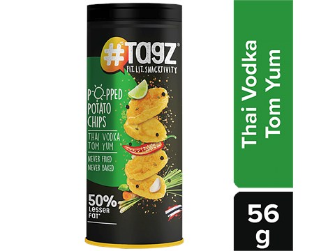 tagz Popped Potato Chips - Thai Vodka Tom Yum, 56 g