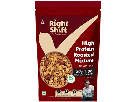 Right Shift High Protein Roasted Navrattan Mix - No Palm Oil, 20g Protein, 250 g