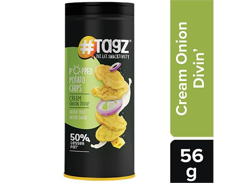 tagz Popped Potato Chips - Cream Onion Divin, 56 g