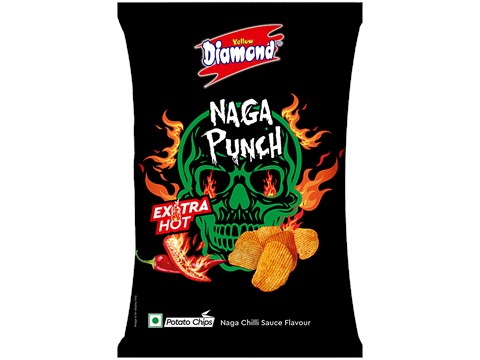 Yellow Diamond Naga Punch Chilli Sauce Flavour Potato Chips, 85 g