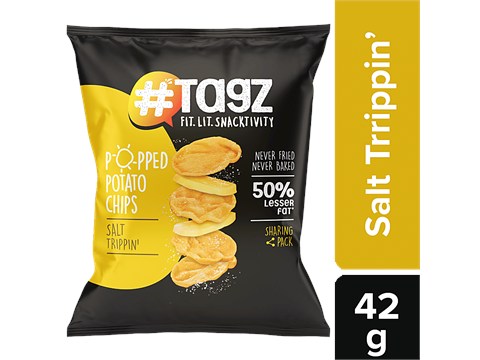 tagz Popped Potato Chips - Salt Trippin, 42 g