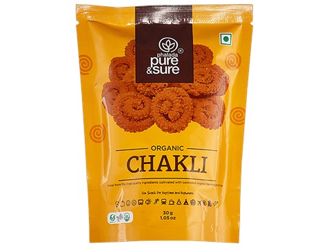 Phalada Pure & Sure Organic Mini Chakli - Cholesterol-Free, 30 g