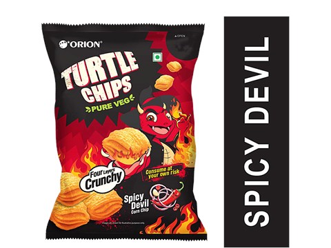 Orion Turtle Chips Spicy Devil Corn Chip, 115 g
