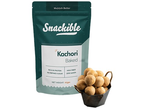 Snackible Baked Kachori - Rich In Protein, High Fibre, No Refined Sugar, Zero Maida, 90 g