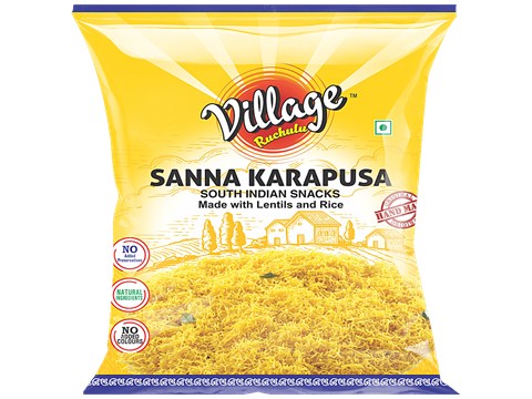 Village Ruchulu Sanna Karapusa - Made With Rice & Lentils, Rich Taste & Flavour, 170 g