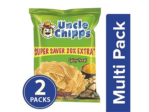 Uncle chipps Spicy Treat Potato Chips, 2 x 48 g