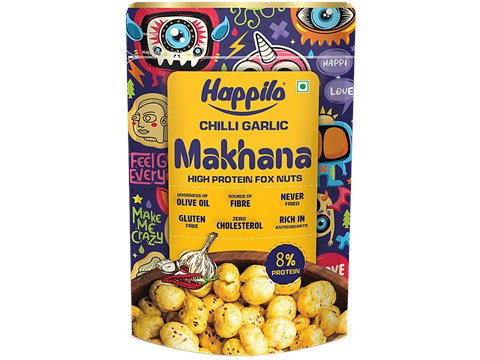 Happilo Chilli Garlic Makhana, 55 g
