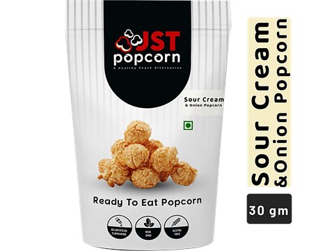 JST Popcorn Gourmet Popcorn - Cream & Onion, Ready To Eat, Gluten Free, Healthy Snack, 30 g