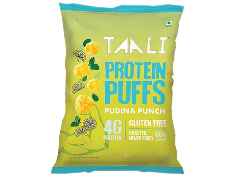 Taali Protein Puffs - Pudina Punch, Roasted, Non-Fried, Gluten Free, 25 g