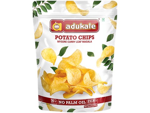 Adukale Mysore Curry Leaf Masala Potato Chips, 60 g
