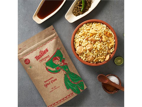 Tasties Origins Bhel Puri Mixture - With Imli & Green Chutney, Namkeen, 300 g