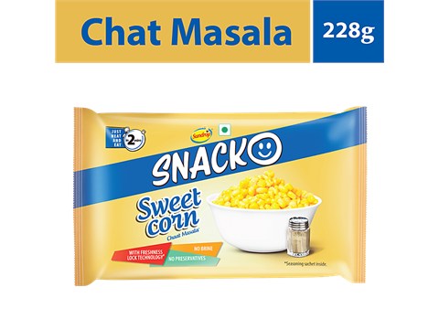 Sundrop Snacko Instant Sweet Corn - Chaat Masala Flavour, No Preservatives, 228 g