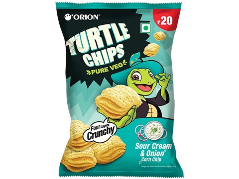 Orion Sour Cream & Onion Corn Turtle Chips, 35 g