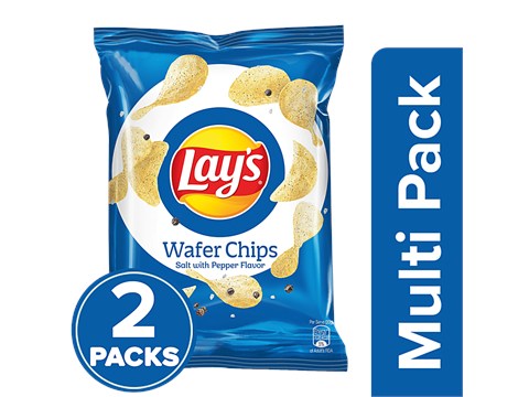 Lay's Salt With Pepper Flavour Wafer Chips, 2x48 g