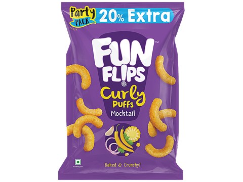 Fun Flips Mocktail Curly Puffs, 60 g