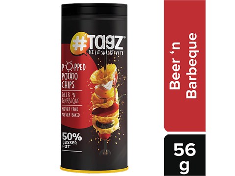 tagz Popped Potato Chips - Beer 'N Barbeque, 56 g