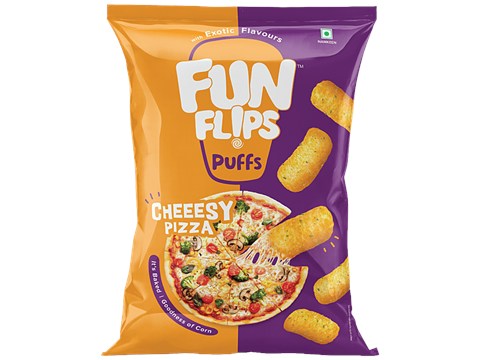 Fun Flips Cheeesy Pizza Puffs - Baked, 85 g