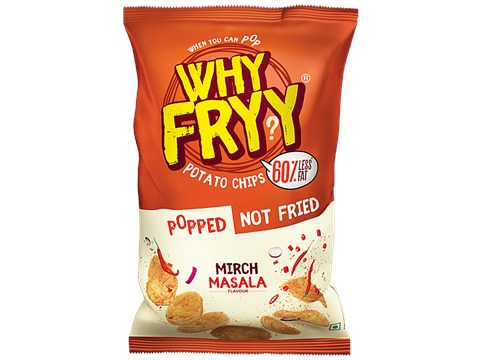 WhyFryy Popped Potato Chips - Mirch Masala, 35 g