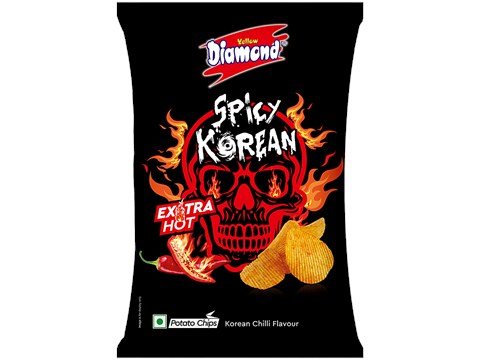 Yellow Diamond Spicy Korean Chilli Flavour Potato Chips, 85 g