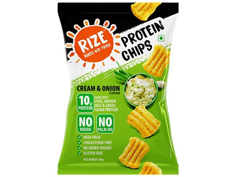 Rize Cream & Onion Protein chips, 40 g