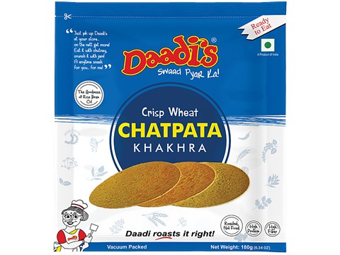 Daadi's Golden Wheat Crisps Chatpata Special Khakhra (Dry Chapathi) - Whole Wheat Flour, 180 g
