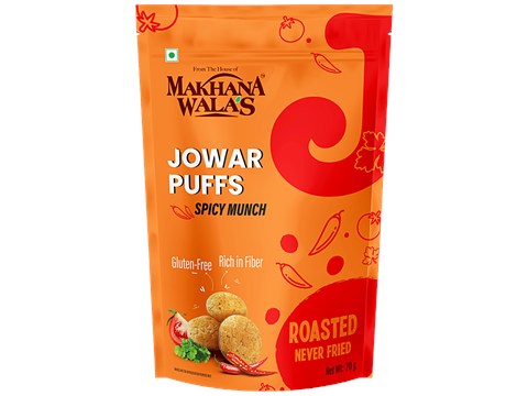 Makhanawala's Jowar Puffs - Spicy Munch, Roasted, Gluten Free, 70 g