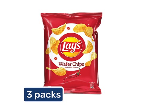 Lay's RedChilliFlavour Wafer Chips, 3 x 48 g