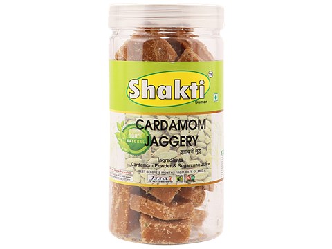 Shakti Cardamom Jaggery - Natural & Pure, Improves Digestion, 500 g