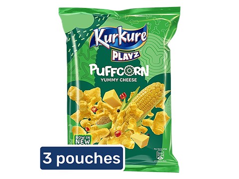 Kurkure Namkeen - Puffcorn Yummy Cheese, 3x50 g