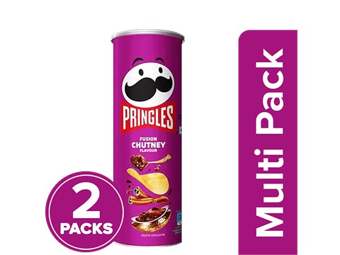 Pringles Fusion Chutney Flavour Potato Crisps, 2x102 g