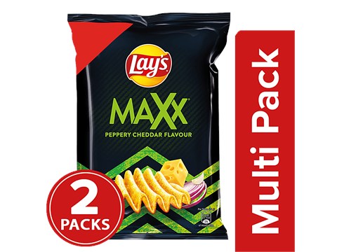 Lay's Maxx Potato Chips - Peppery Cheddar, 2 x 56  g