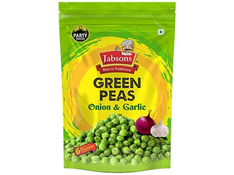 JABSONS Green Peas - Onion Garlic, Protein Rich, Traditional Flavour, 400 g