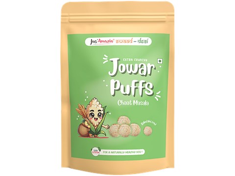 Jus Amazin Swaad Desi Chaat Masala Jowar Puffs, 60 g