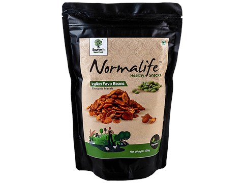 Supreem Super Foods Normalife - Indian Fava Beans, Chatpata Masala, Healthy Snack, Gluten Free, 100 g