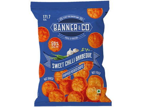 Banner & Co Sweet Chilli Barbeque Popped Potato Chips, 40 g