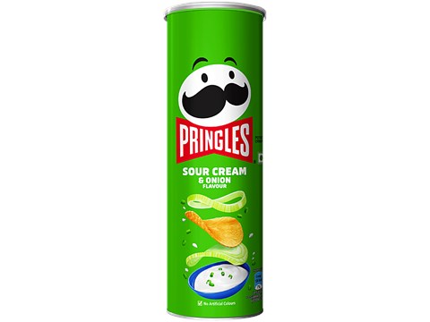 Pringles Sour Cream & Onion Flavour Potato Crisps, 107 g